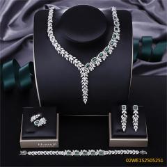 طقم مجوهرات زفاف عصري من الزركون