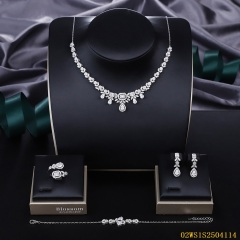 Modern 925 silver wedding jewelry set