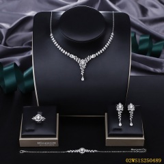 Modern 925 silver wedding jewelry set