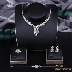 Modern 925 silver wedding jewelry set