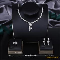 Modern 925 silver wedding jewelry set
