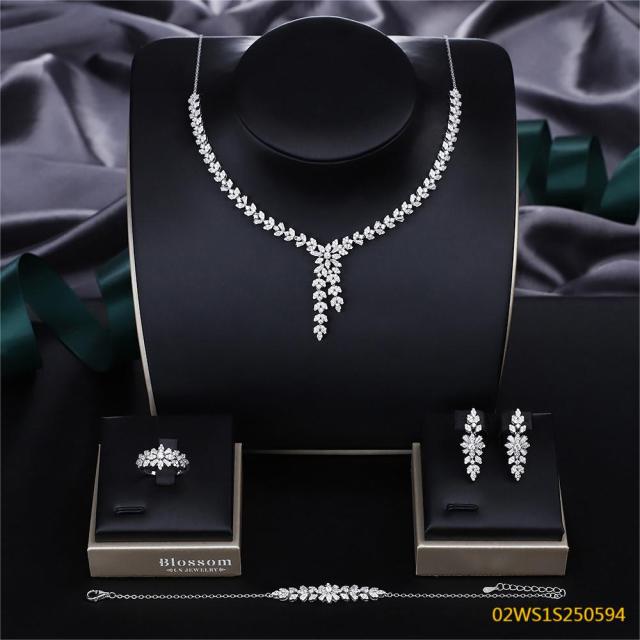 Modern 925 silver wedding jewelry set