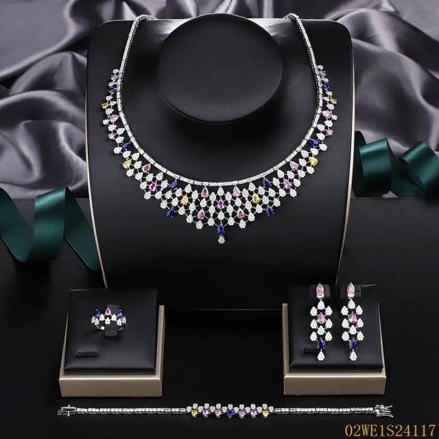 Modern 925 silver wedding jewelry set
