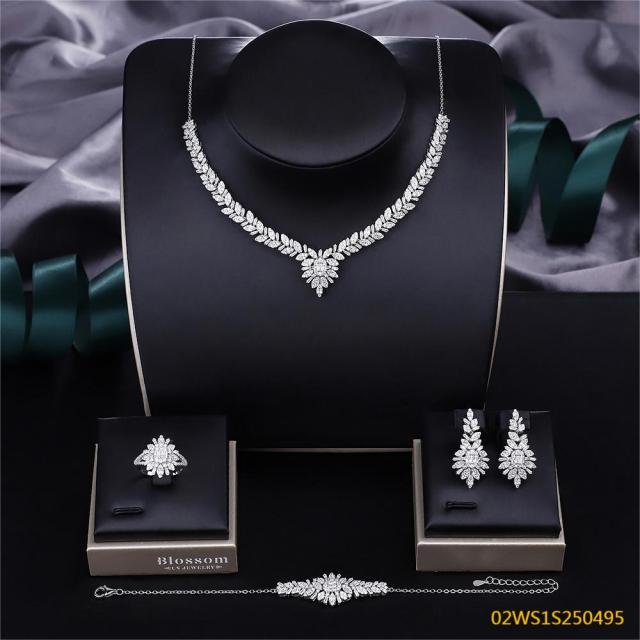 Modern 925 silver wedding jewelry set