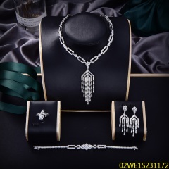 Modern 925 silver wedding jewelry set