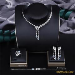 Modern 925 silver wedding jewelry set