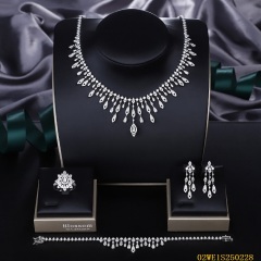 Modern 925 silver wedding jewelry set