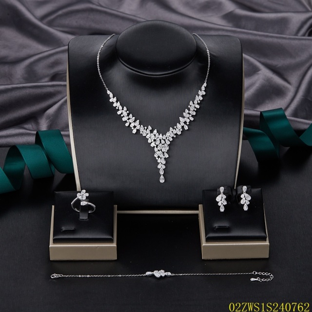 Modern 925 silver wedding jewelry set