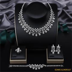 Modern 925 silver wedding jewelry set