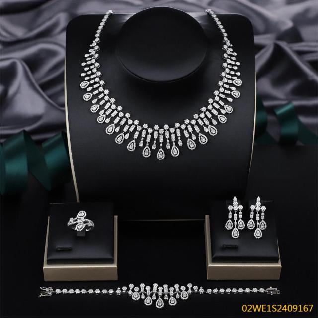 Modern 925 silver wedding jewelry set