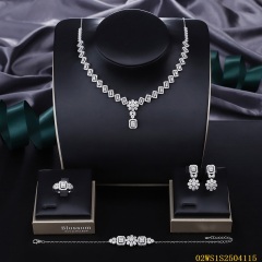 Modern 925 silver wedding jewelry set
