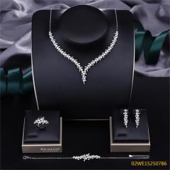 طقم مجوهرات زفاف عصري من الزركون