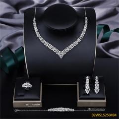Modern 925 silver wedding jewelry set