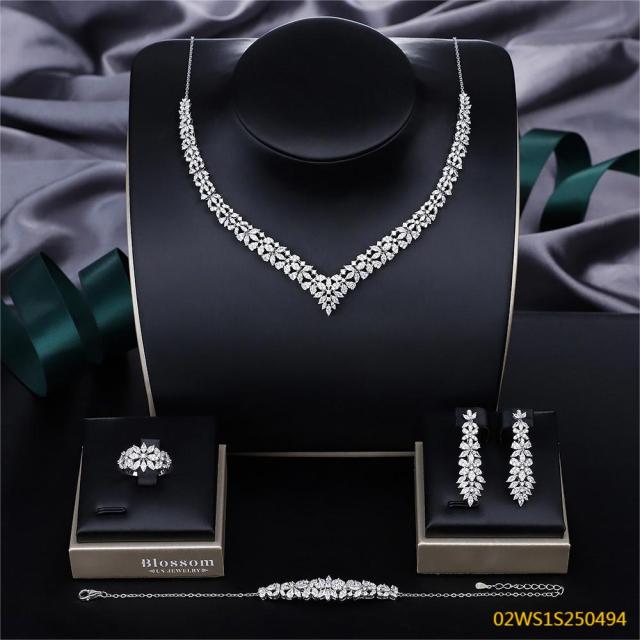 Modern 925 silver wedding jewelry set