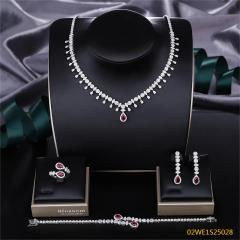 طقم مجوهرات زفاف عصري من الزركون