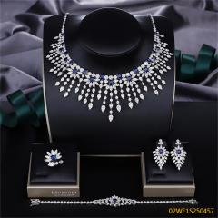 Modern 925 silver wedding jewelry set
