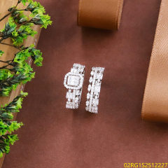 Wholesale fine 925 Silver Zircon Double Ring Set
