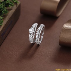 Wholesale fine 925 Silver Zircon Double Ring Set