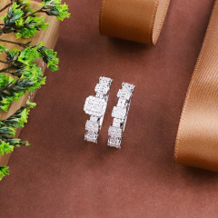 Wholesale fine 925 Silver Zircon Double Ring Set