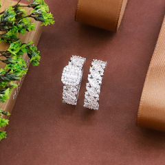 Wholesale fine 925 Silver Zircon Double Ring Set