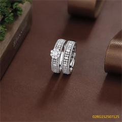 Wholesale fine 925 Silver Zircon Double Ring Set