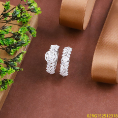 Wholesale fine 925 Silver Zircon Double Ring Set