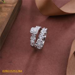 Wholesale fine 925 Silver Zircon Double Ring Set