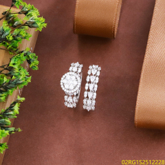 Wholesale fine 925 Silver Zircon Double Ring Set