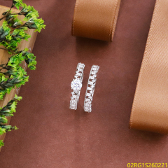 Wholesale fine 925 Silver Zircon Double Ring Set