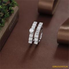 Wholesale fine 925 Silver Zircon Double Ring Set
