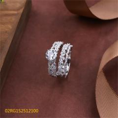 Wholesale fine 925 Silver Zircon Double Ring Set