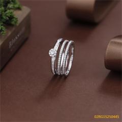 Wholesale fine 925 Silver Zircon Double Ring Set