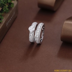 Wholesale fine 925 Silver Zircon Double Ring Set