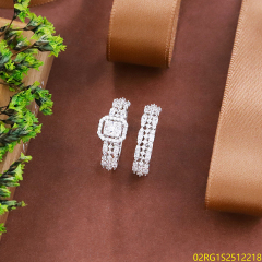Wholesale fine 925 Silver Zircon Double Ring Set