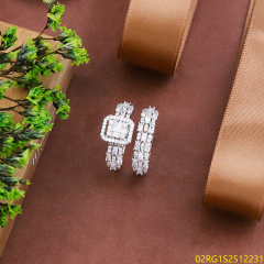 Wholesale fine 925 Silver Zircon Double Ring Set