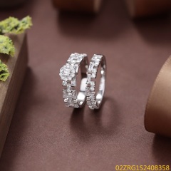 Wholesale fine 925 Silver Zircon Double Ring Set
