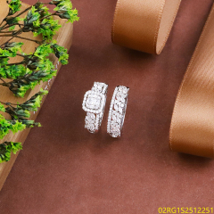 Wholesale fine 925 Silver Zircon Double Ring Set