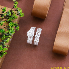 Wholesale fine 925 Silver Zircon Double Ring Set