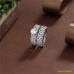 Wholesale fine 925 Silver Zircon Double Ring Set