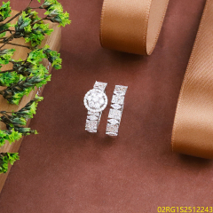 Wholesale fine 925 Silver Zircon Double Ring Set