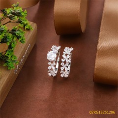 Wholesale fine 925 Silver Zircon Double Ring Set