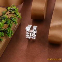 Wholesale fine 925 Silver Zircon Double Ring Set