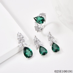 Wholesale Luxury 925 Silver Zircon Pendant Set