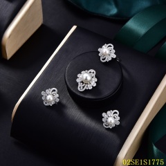 Wholesale Luxury 925 Silver Zircon Pendant Set