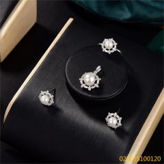 Wholesale Luxury 925 Silver Zircon Pendant Set