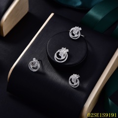 Wholesale Luxury 925 Silver Zircon Pendant Set