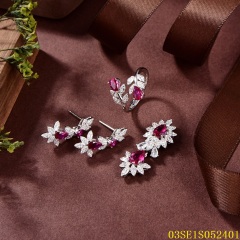 Wholesale Luxury 925 Silver Zircon Pendant Set