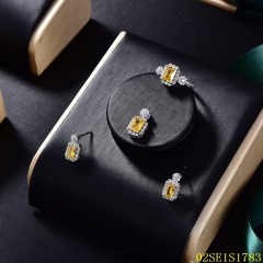 Wholesale Luxury 925 Silver Zircon Pendant Set