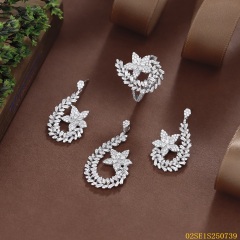 Wholesale Luxury 925 Silver Zircon Pendant Set