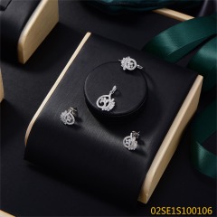 Wholesale Luxury 925 Silver Zircon Pendant Set
